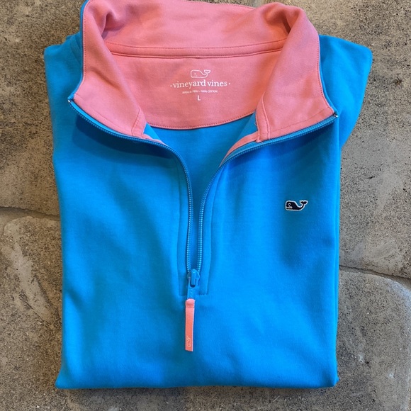 Vineyard Vines 🔥 Blue 3/4 Zip Up Shirt Sz L - Picture 9 of 9